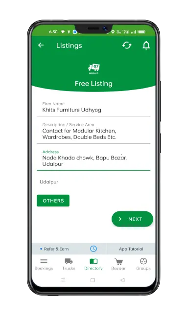 Steps to post Free Listing in Mobile app G7 Smart Logistics