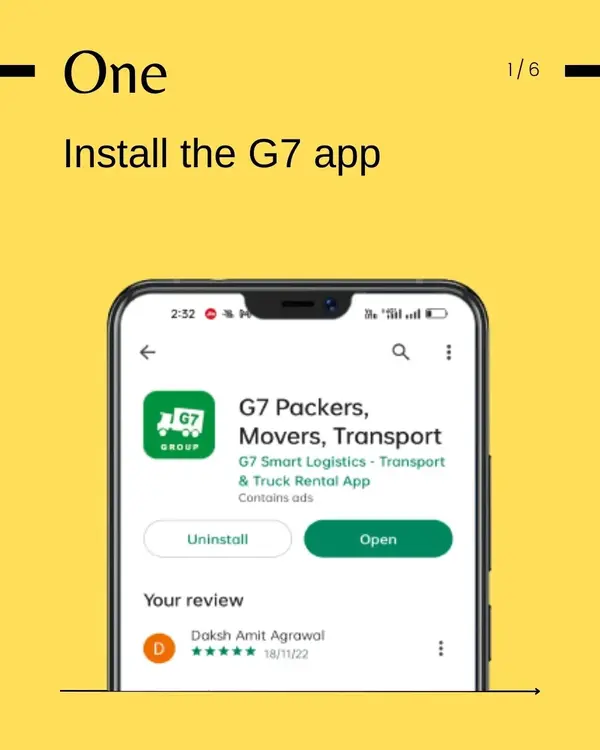 Image to Show Install G7 Truck Booking App From Google Play Store