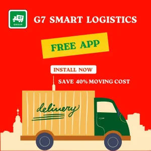 Red Background image with truck logo and G7 Smart Logisitcs logo indication of Drawbacks of Using Truck Load Services